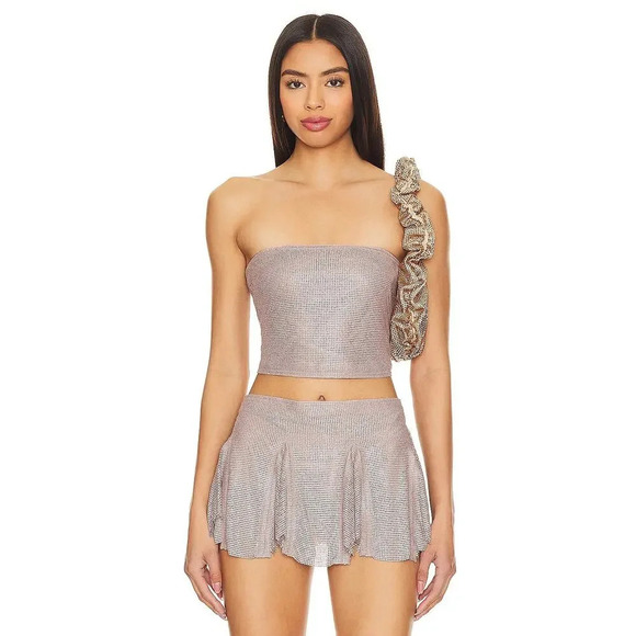 Poster Girl Rosalyn Lace Up Tube Top Vault Size S NWT - Picture 3 of 9